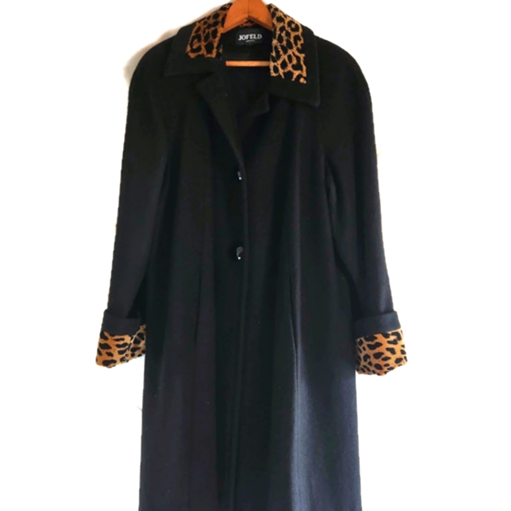 JOFELD Wool Trench Coat with animal print